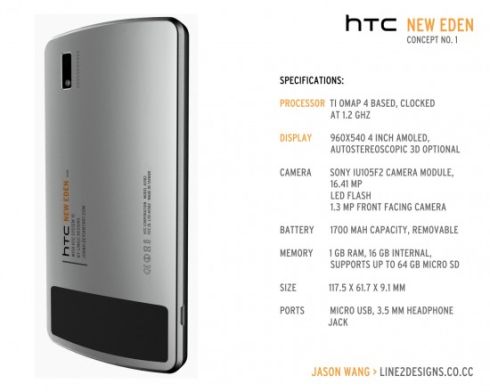 HTC New Eden 1 Concept is a Sturdy Device With Aluminum Body
