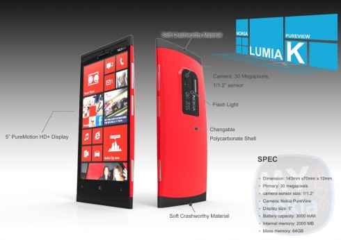 Nokia Lumia K Windows Phone 8 Concept Features 30 Megapixel Pureview Camera