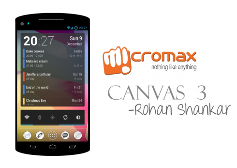 Micromax Canvas 3 render