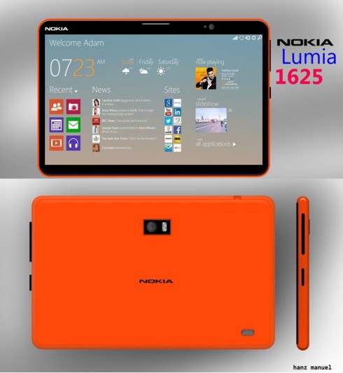 Nokia Lumia 1625 tablet concept