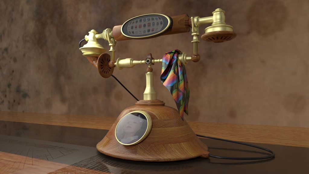 iPhone rotary phone steampunk concept